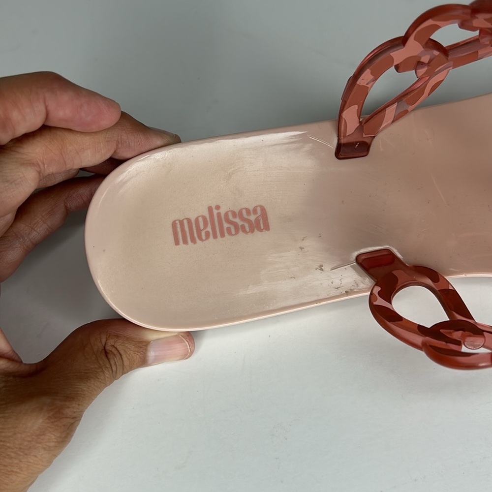 Melissa Big Chain Flip Flops Size 10 in Pink - Picture 5 of 9